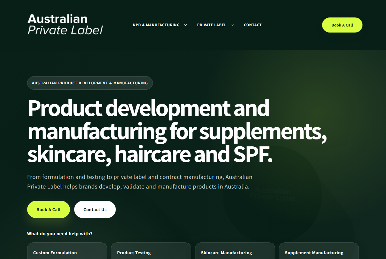 Australian Private Label official website