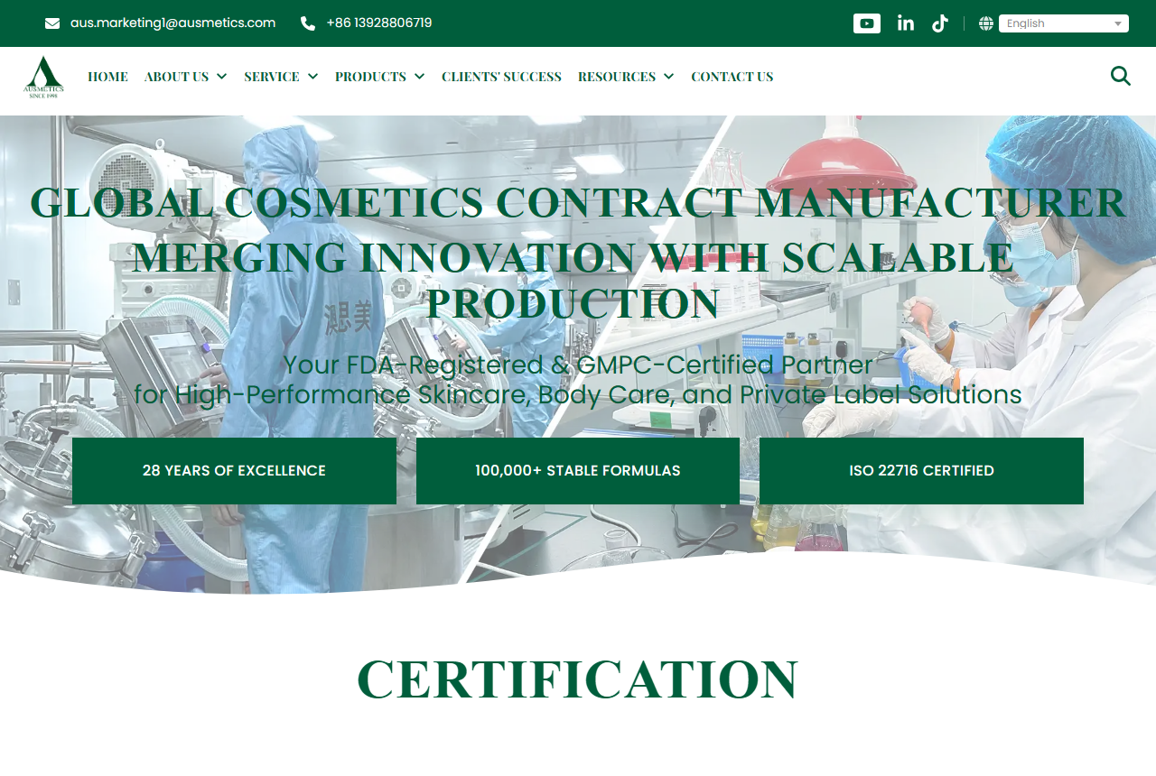 1. Ausmetics website