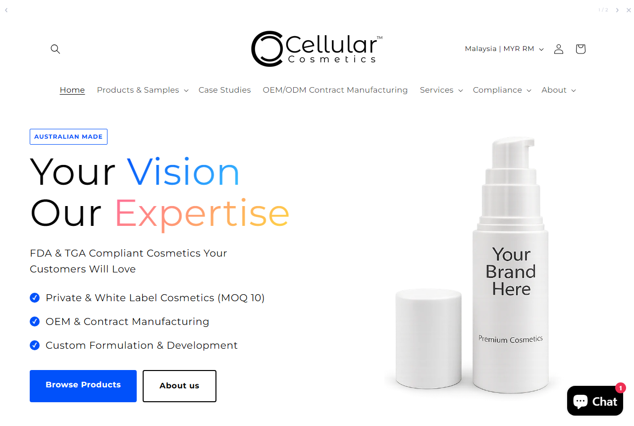 Cellular Cosmetics official website