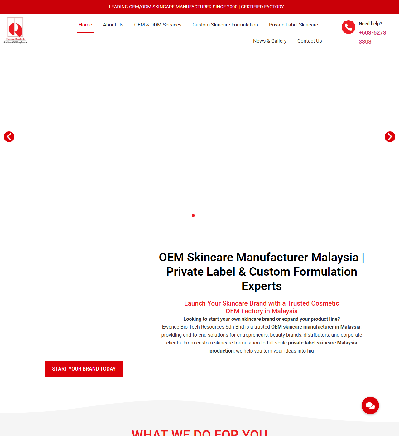 Ewence Bio-Tech Resources Sdn. Bhd. official website screenshot