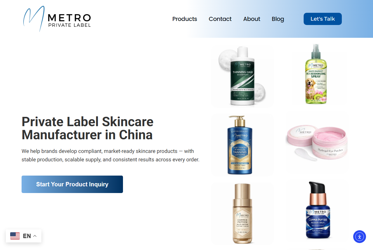 8. Metro Private Label website