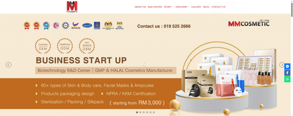 MM Cosmetic Sdn. Bhd. official website screenshot