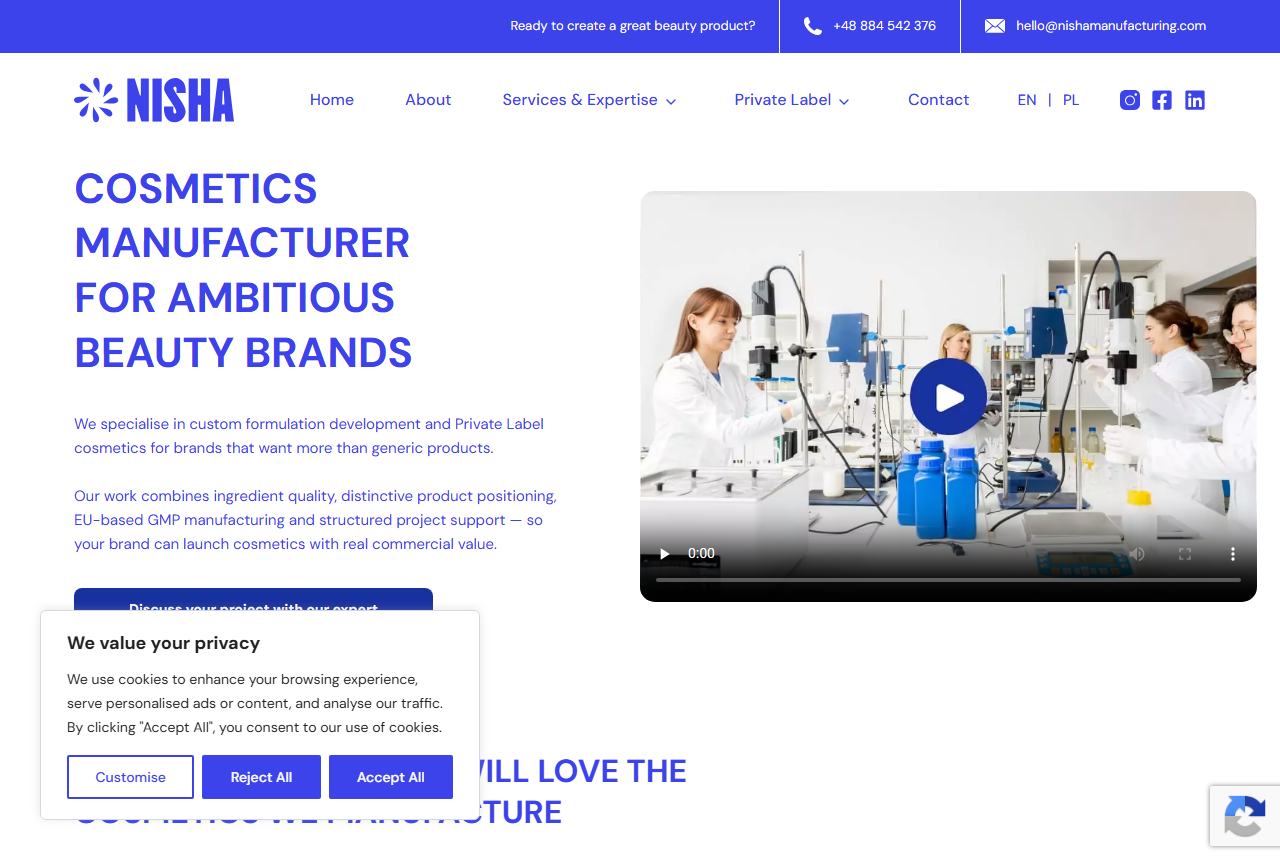 NISHA Manufacturing website