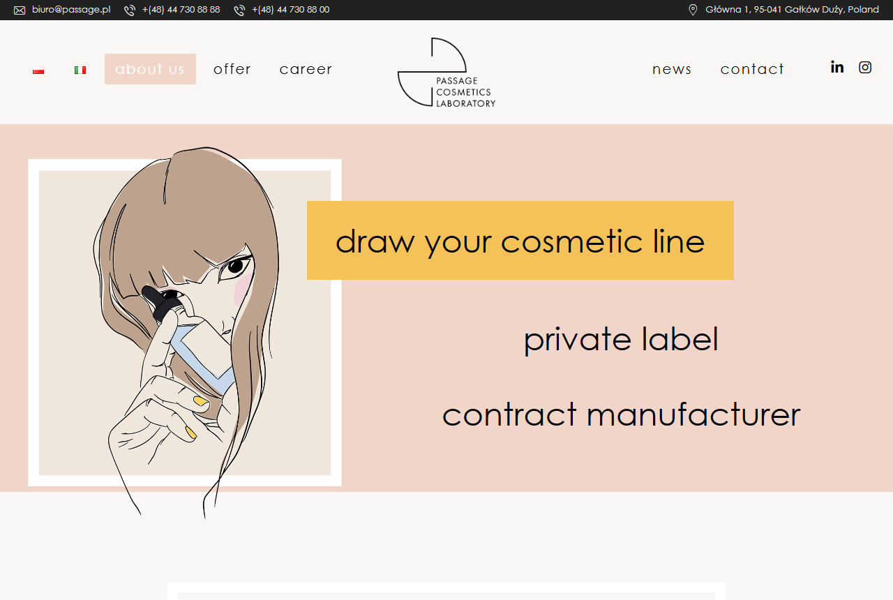 Passage Cosmetics Laboratory website