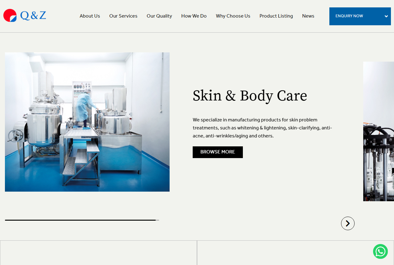 Q and Z Cosmetics Manufacturing Sdn. Bhd. official website