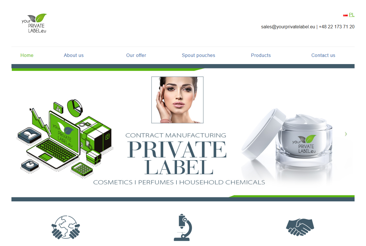 Your Private Label cosmetics factory website