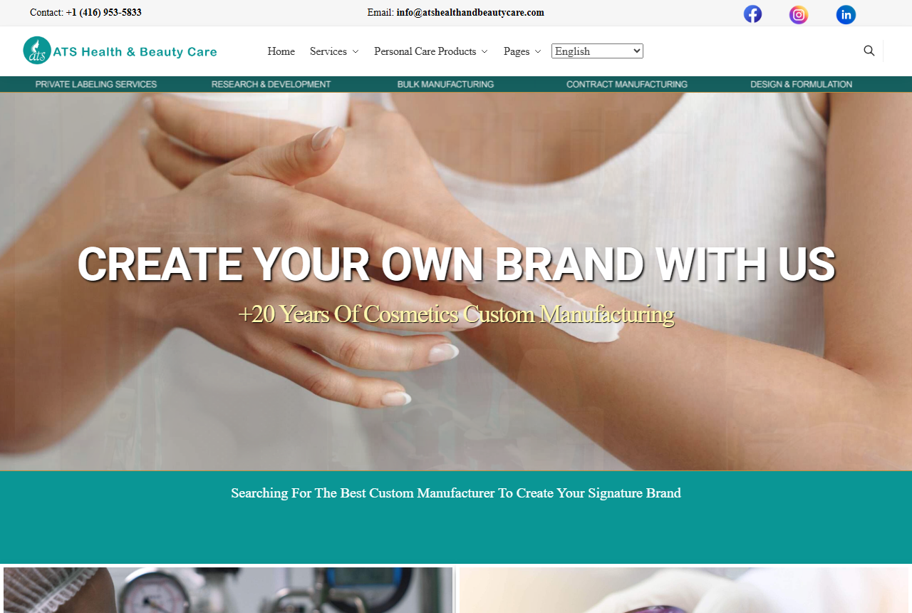 ATS Health and Beauty Care website