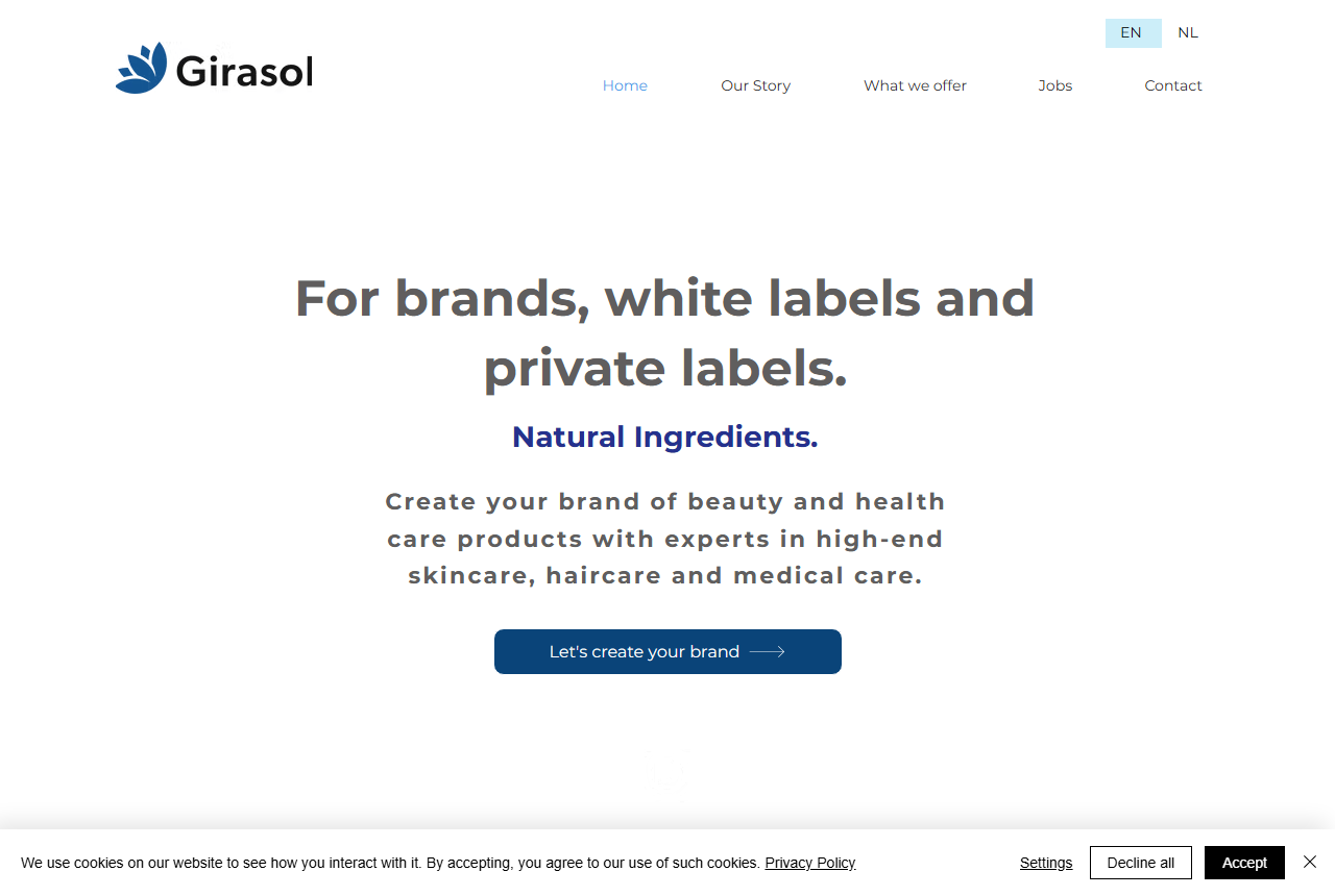Girasol Natural Products private label manufacturer, Breda, Netherlands