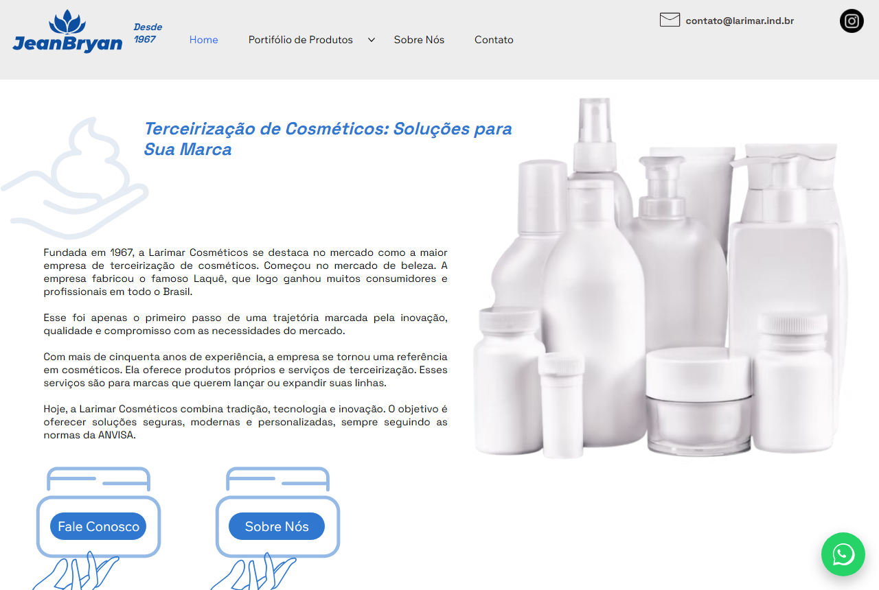 Larimar Cosmeticos website