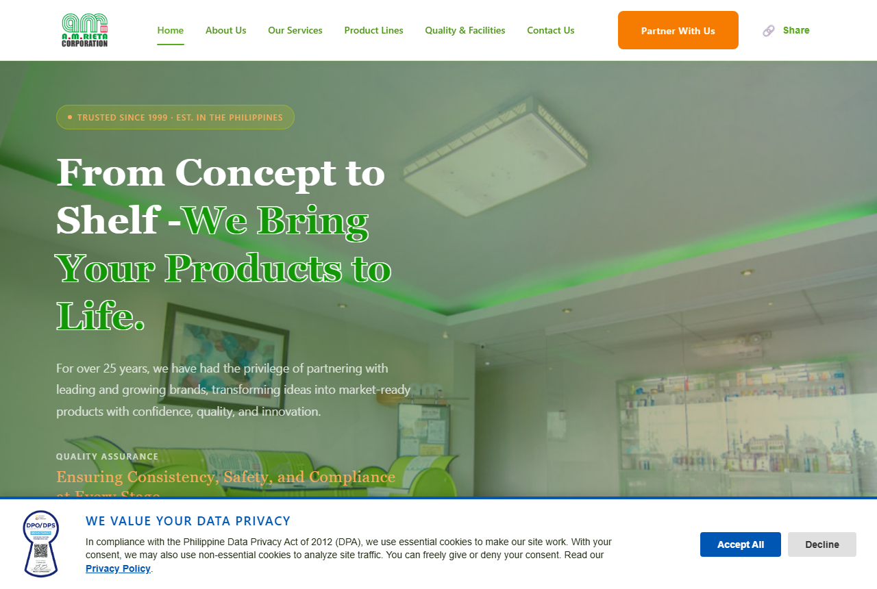A.M. Rieta Corporation website