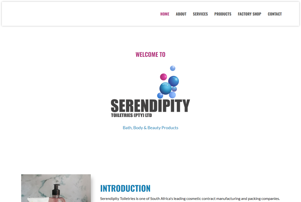 Serendipity Toiletries homepage