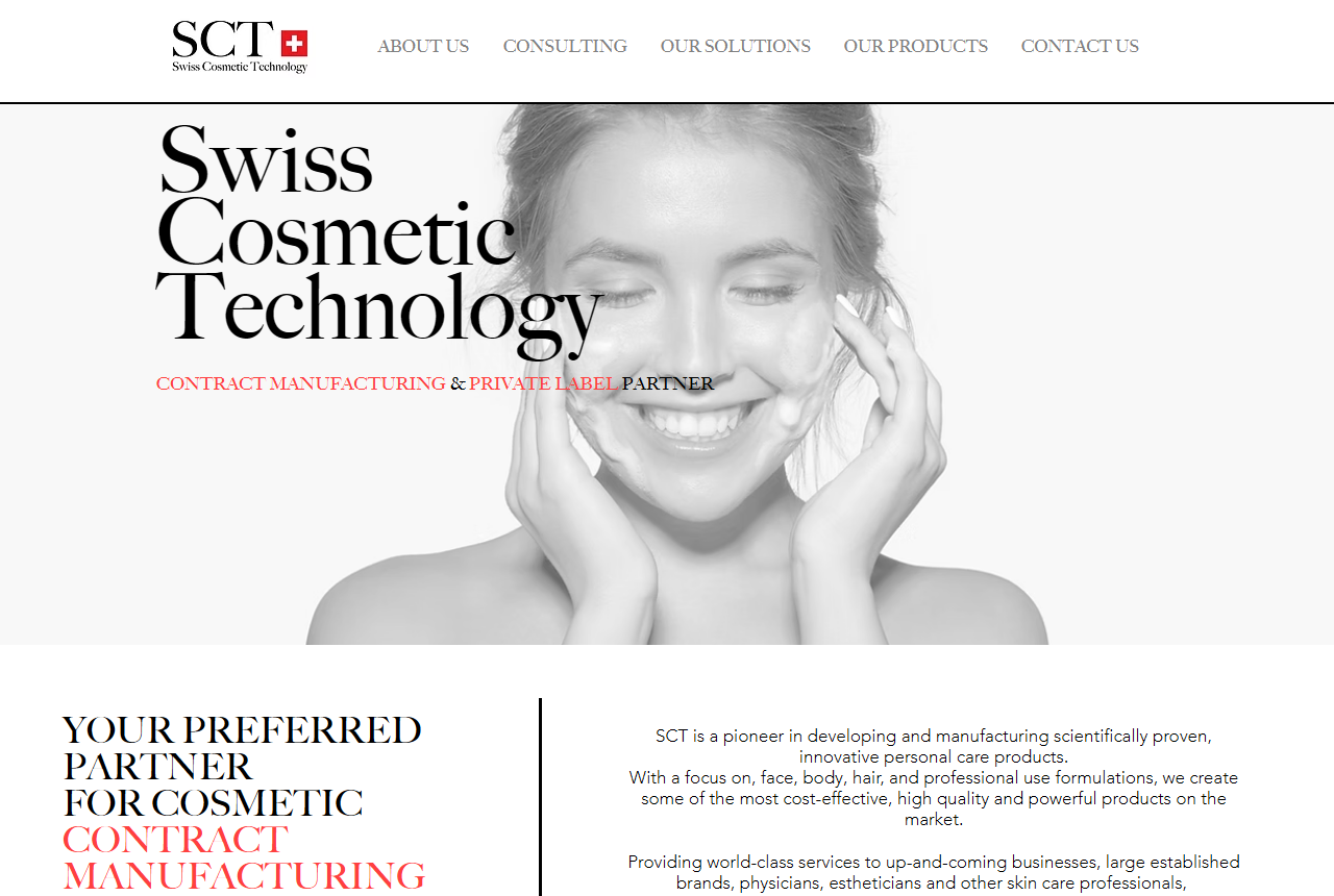 Swiss Cosmetic Technology SCT contract manufacturing