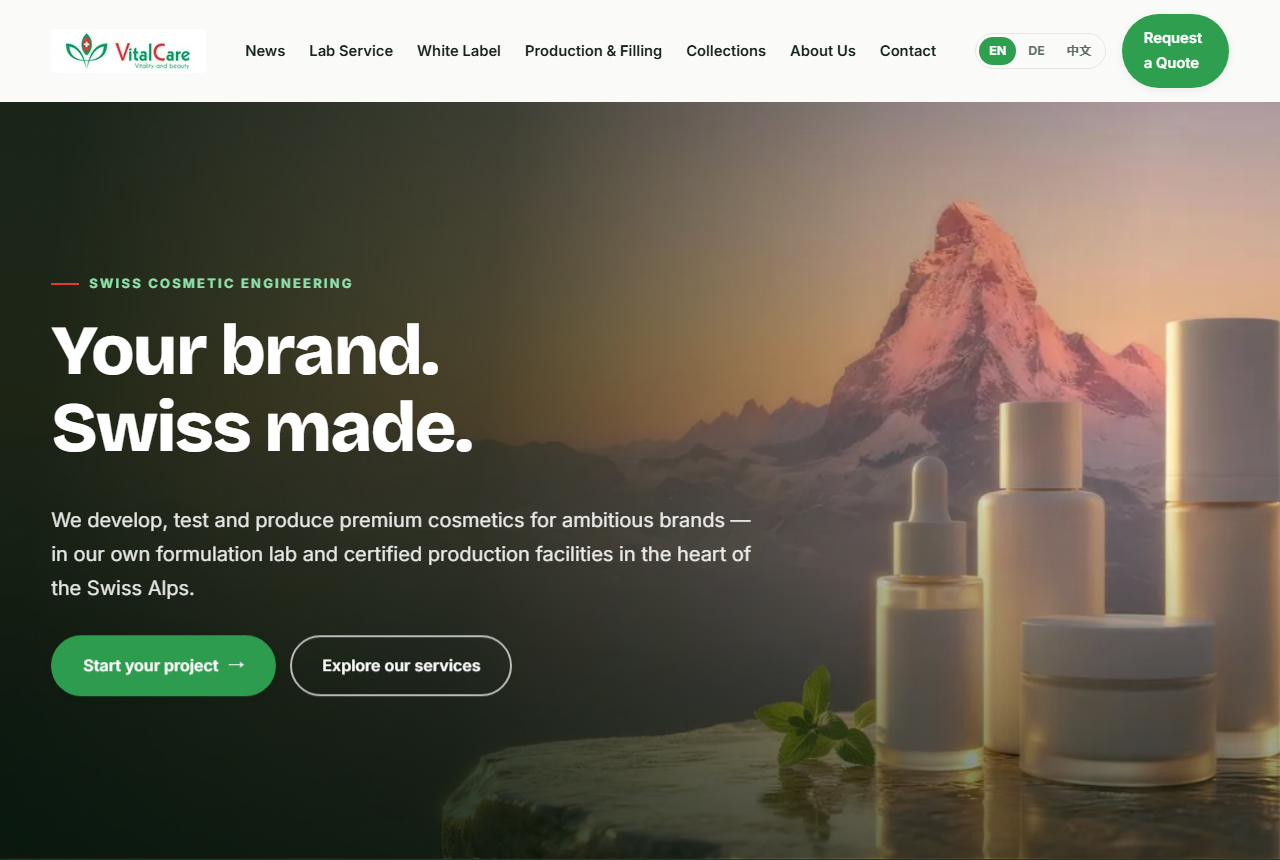 Swiss VitalCare OEM ODM cosmetics manufacturer